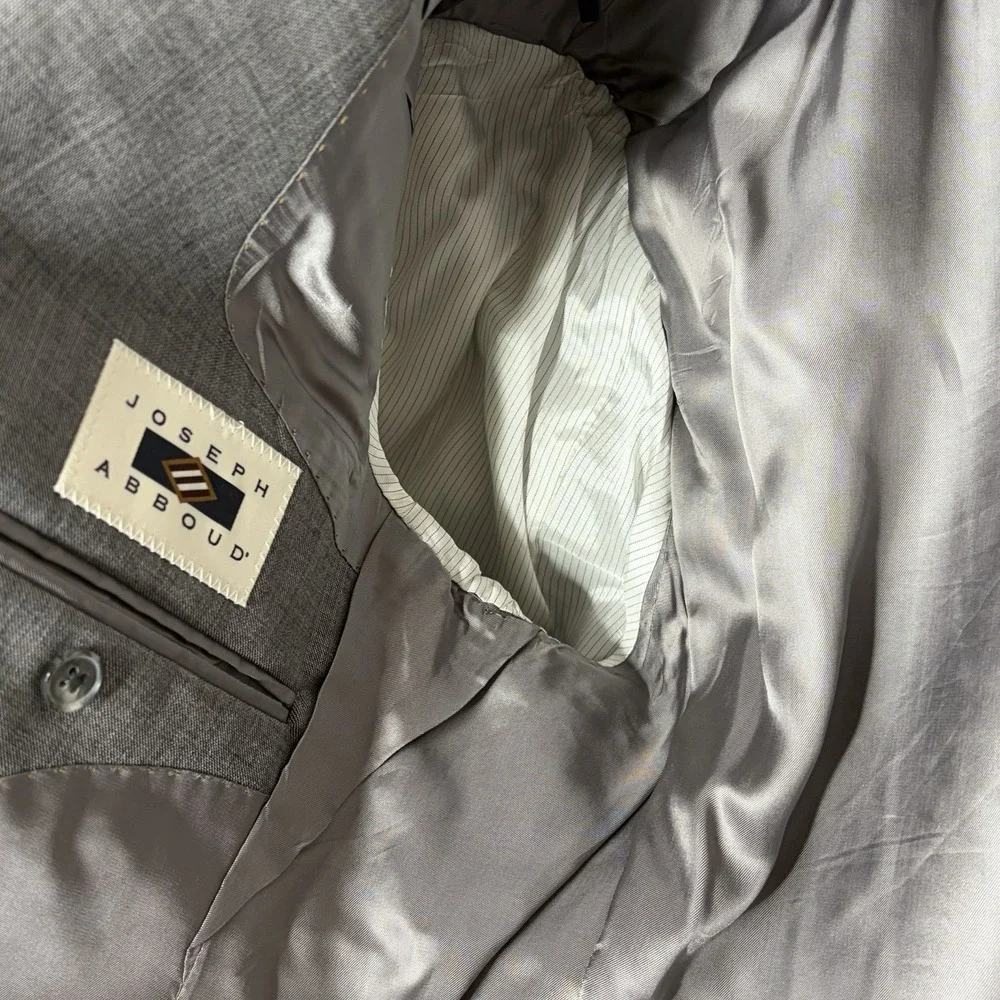 Joseph Abboud Blazer Mens 40R Slim Fit Grey Tollegno Italian Wool‎ Sport Coat